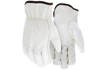 Image of MCR Safety Leather Drivers Work Gloves, Premium Grade Unlined Grain Cow Leather, Keystone Thumb, Beige, X - Large, 32001XL