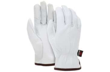 Image of MCR Safety Leather Drivers Work Gloves, Premium Grain Goatskin Leather, Straight Thumb, White, Small, 3601S