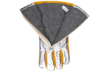 Image of MCR Safety Leather Welding Work Gloves, Premium Side Split Leather, Aluminized Back and Wing Thumb, Gold, X - Large, 4620A