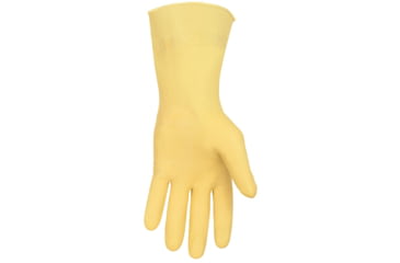 Image of MCR Safety Long Canners Latex Gloves, 18 mil Thickness, 12in Length, Unlined Premium Grade, Amber, Large, 5110L