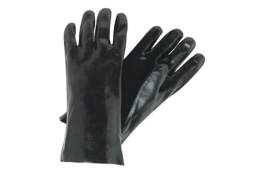 Image of MCR Safety Long PVC Coated Work Gloves, Single Dipped with Smooth PVC, Soft Interlock Lining, 14in Length, Right Hand Only, Black/White, Large, 6300RH