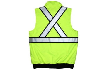 Image of MCR Safety Luminator Body Warmer, ANSI Class 2, Water Resistant, Insulated Poly, Fleece Liner w/Zipper Front, Fluorescent Lime, L, BWCS2LL