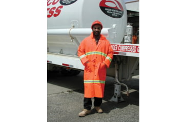 Image of MCR Safety Luminator Series Reflective Waterproof Raincoat, .35mm PVC/Poly, Detachable Hood, Fluorescent Orange, 4X, 201CRX4