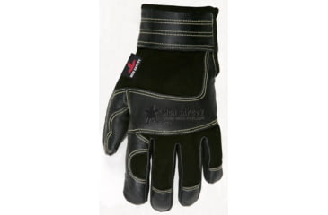 Image of MCR Safety Mechanics Gloves, Deerskin Back with Grain Cow Palm and Palm Patches, Sewn with DuPont Kevlar Thread, Black, XX - Large, 925XXL