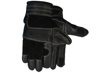 Image of MCR Safety Mechanics Gloves, Deerskin Back with Grain Cow Palm and Palm Patches, Sewn with DuPont Kevlar Thread, Black, XX - Large, 925XXL