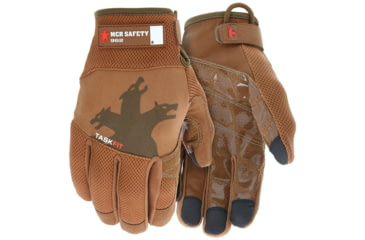 Image of MCR Safety Mechanics Gloves with Taskfit Design, Goatskin Leather Palm and Nylon Spandex Back, Brown, Medium, 962M
