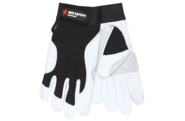 Image of MCR Safety Mechanics Work Gloves, Rugged Grain Goatskin with Cowhide Double Palm, Reinforced Thumb Crotch, Spandex Back, White, Small, 906DPS