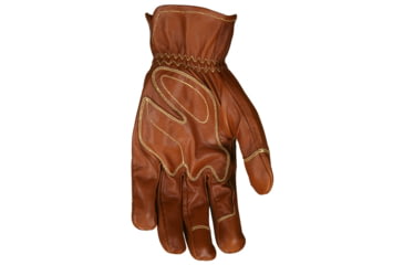 Image of MCR Safety Mustang Leather Drivers Utility Work Gloves, Grain Goat Double Palm, Lined and Sewn with DuPont Kevlar, Wing Thumb, Brown, Large, MU3624KL