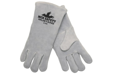 Image of MCR Safety Mustang Leather Welding Work Gloves, Premium Select Side Leather, Full Sock Lining, Gray, X - Large, 4700
