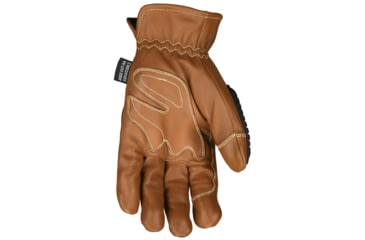 Image of MCR Safety Mustang Utility Leather Drivers Work Gloves, Grain Goat Double Palm, Lined and Sewn with DuPont Kevlar, ANSI Impact Level 1 Back of Hand Protection, Chocolate, Large, MU3634KL
