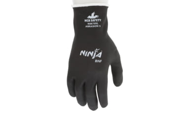 Image of MCR Safety Ninja BNF Work Gloves, 15 Gauge Nylon/Spandex Shell, NFT Fully Coated, Black, X - Large, N96795XL