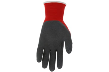 Image of MCR Safety Ninja Flex Work Gloves, 15 Gauge Nylon Shell, Latex Coated Palm and Fingertips, Gray/Red, Medium, N9680M
