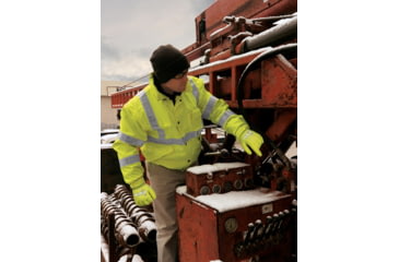 Image of MCR Safety Ninja Ice Insulated Work Gloves, Hi-Vis 15 Gauge Lime Nylon with Acrylic Terry Interior, Over The Knuckle Coated with HPT, Hi-Vis Lime, Medium, N9690HVM