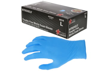 Image of MCR Safety NitriShield Disposable Gloves, Premium 4 mil Nitrile, Medical Grade, Textured Grip and Powder Free, Blue, Small, 6010S