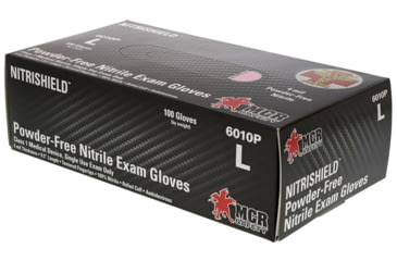 Image of MCR Safety Nitrishield Disposable Nitrile Gloves, Premium 4 mil Nitrile, Medical Grade, Textured Grip and Powder Free, Pink, Small, 6010PS