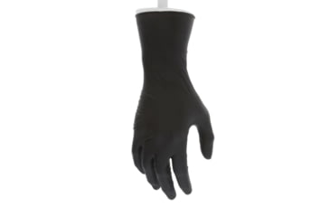 Image of MCR Safety NitriShield Stealth Disposable Nitrile Gloves, Powder Free Industrial Food Service Grade, 12in Length, 6 mil Thickness, Black, Medium, Inner pack, 100, 6062M-EA
