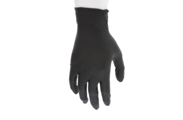 Image of MCR Safety NitriShield Stealth Disposable Nitrile Gloves, Powder Free Industrial Food Service Grade, 9.5in Length, 4 mil Thickness, Black, Medium, Inner pack, 100, 6061M-EA
