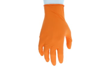 Image of MCR Safety NitriShield with Grippaz Technology Disposable Nitrile Gloves, Powder Free Industrial Food Service Grade, 9.5in Length, 6 mil Thickness, Orange, XX - Large, 6016OXXL