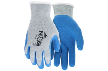 Image of MCR Safety NXG 10-Gauge Gray Cotton/Polyester Work Gloves w/Blue Latex Palm &amp; Fingers, Blue/Gray, 2XL, FT300XXL
