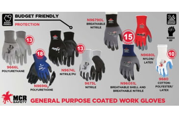 Image of MCR Safety Ninja BNF Work Gloves, 3XL, N96790XXXL