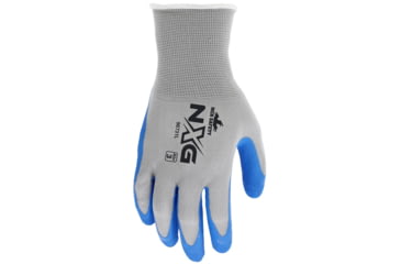 Image of MCR Safety NXG Work Gloves, 13 Gauge Nylon Shell, Foam Latex Palm and Fingertips, Blue/Gray, X - Large, 96731XL