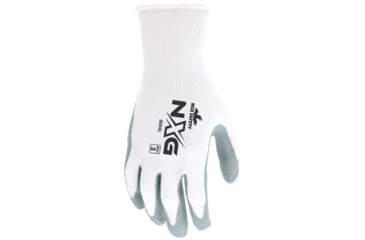 Image of MCR Safety NXG Work Gloves, 15 Gauge Nylon Shell, Air Infused Nitrile Foam Coated Palm and Fingertips, Gray/White, X - Large, 9694XL