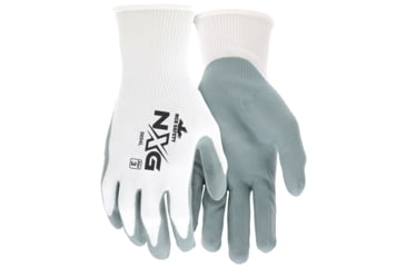 Image of MCR Safety NXG Work Gloves, 15 Gauge Nylon Shell, Air Infused Nitrile Foam Coated Palm and Fingertips, Gray/White, X - Large, 9694XL