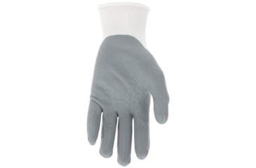 Image of MCR Safety NXG Work Gloves, 15 Gauge Nylon Shell, Nitrile Foam Coated Palm and Fingertips, Gray/White, Medium, 9674M