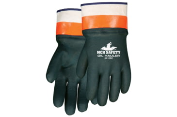 Image of MCR Safety Oil Hauler Double Dipped PVC Work Gloves, Soft Jersey Lining, Protective Safety Cuff, Hunter Green, Large, 6410SC