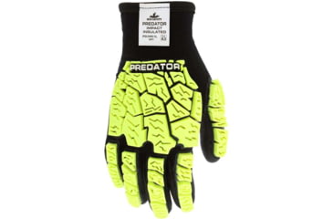 Image of MCR Safety Predator Insulated Mechanics Hi-Visibility Impact Resistant Work Gloves, Black/Lime, Extra Large, PD3951XL