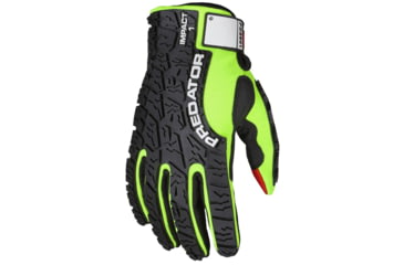 Image of MCR Safety Predator Mechanics Work Gloves, Textured PVC Coated Synthetic Palm, Hi-Vis Spandex Back, Back of Hand Impact Protection, Red/Hi-Vis Lime, XX - Large, PD2901XXL