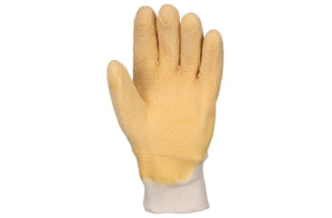 Image of MCR Safety Premium Tufftex Series Rubber Coated Canvas Work Gloves, Crinkle Texture Finish, Comfortable Knit Wrist, Yellow/Natural, Large, 6825