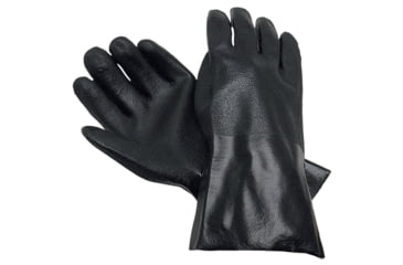 Image of MCR Safety PVC Coated Work Gloves, Double Dipped with Sandy PVC, Soft Interlock Lining, 14in Length, Black, Large, 6524S
