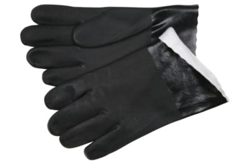 Image of MCR Safety PVC Coated Work Gloves, Double Dipped with Sandy PVC, Soft Jersey Lining, 10in Length, Black, Large, 6521SJ