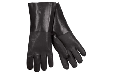 Image of MCR Safety PVC Coated Work Gloves, Double Dipped with Textured PVC, Soft Interlock Lining, 14in Length, Black/White, Large, 6514SJ