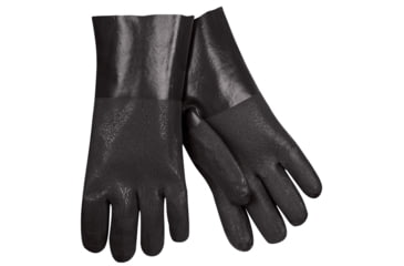 Image of MCR Safety PVC Coated Work Gloves, Double Dipped with Textured PVC, Soft Jersey Lining, Black, Large, 6512SJ