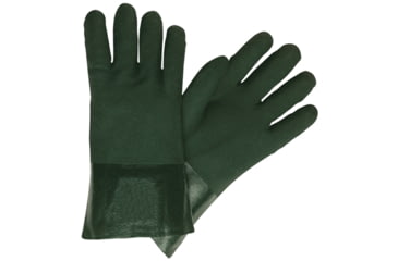 Image of MCR Safety PVC Coated Work Gloves - Men's, 12in, Light Green, Sandy Finish, Jersey Lining, Gauntlet Cuff, 6422Z
