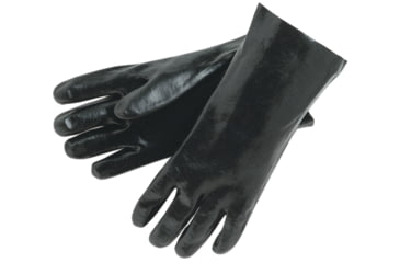Image of MCR Safety PVC Coated Work Gloves, Single Dipped with Smooth PVC, Soft Interlock Lining, 12in Length, Black, Large, 6212