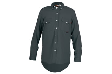 Image of MCR Safety S1GX2T Flame Resistant Long Sleeve Work Shirt, 100% Cotton, Gray, 2X, S1GX2T