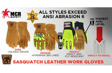 Image of MCR Safety Sasquatch Lined Leather Driver W/impact - PD3430L