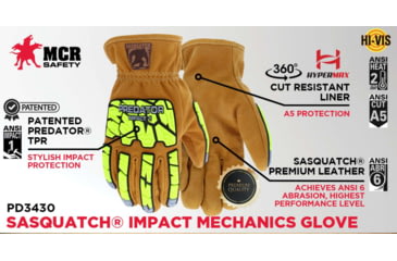 Image of MCR Safety Sasquatch Lined Leather Driver W/impact - PD3430L