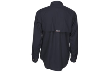 Image of MCR Safety SBS1002MT Summit Breeze Flame Resistant Shirt, 5.5oz Inherent Blend, Long Sleeve with Vented Underarms and Back, CAT 2, Navy Blue, M, SBS1002MT