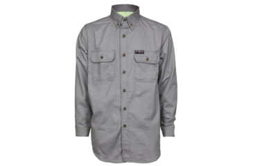 Image of MCR Safety SBS2001XLT Summit Breeze Flame Resistant Shirt, 7oz 100% Cotton, with Vented Underarms and Back, CAT 2, Gray, XL, SBS2001XLT