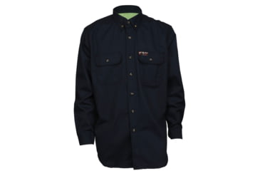 Image of MCR Safety SBS2002M Summit Breeze Flame Resistant Shirt, 7oz 100% Cotton, with Vented Underarms and Back, CAT 2, Navy Blue, M, SBS2002M