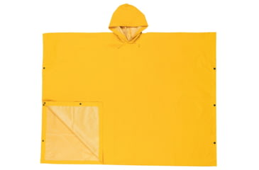 Image of MCR Safety Schooner 2 Series Rain Poncho, .35mm PVC/Poly, Attached Hood, Side Snap Closure, Yellow, One Size, 2000