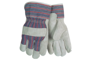Image of MCR Safety Split Leather Palm Work Gloves, Economy Grade with Patch Palm, 2.5in Starched Safety Cuff, Gray, Large, 1220SX