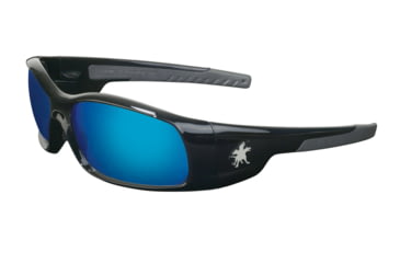 Image of MCR Safety SR118B Swagger SR1 Series Safety Glasses, Soft Non-Slip Nose Piece and Temples, Blue Diamond Mirror, One Size, SR118B