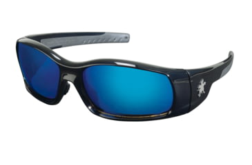 Image of MCR Safety SR118B Swagger SR1 Series Safety Glasses, Soft Non-Slip Nose Piece and Temples, Blue Diamond Mirror, One Size, SR118B