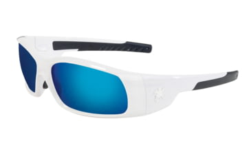 Image of MCR Safety SR128B Swagger SR1 Series Safety Glasses, Soft Non-Slip Nose Piece and Temples, Blue Diamond Mirror, One Size, SR128B