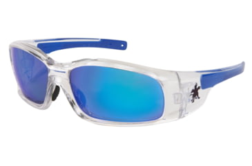 Image of MCR Safety SR148B Swagger SR1 Series Safety Glasses, Soft Non-Slip Nose Piece and Temples, Blue Diamond Mirror, One Size, SR148B
